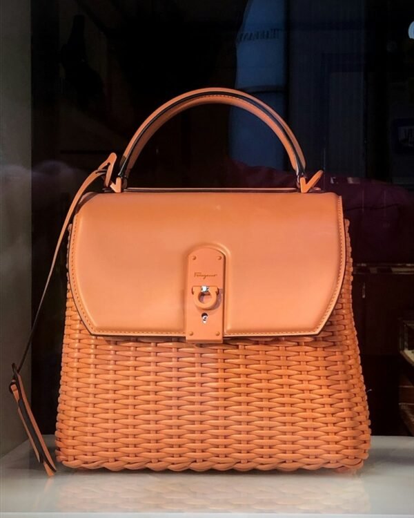 Structured Leather Tote - Angle
